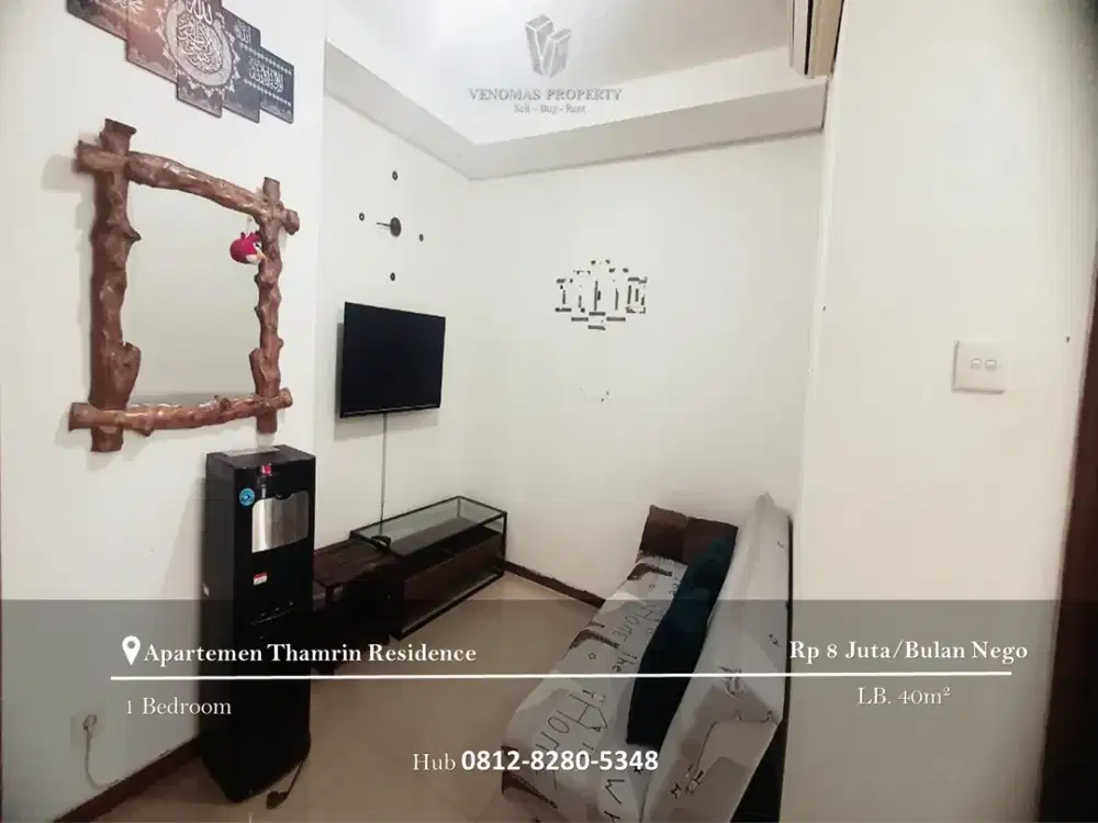 Disewakan Apartement Thamrin Residence 1BR Furnished Lantai Sedang