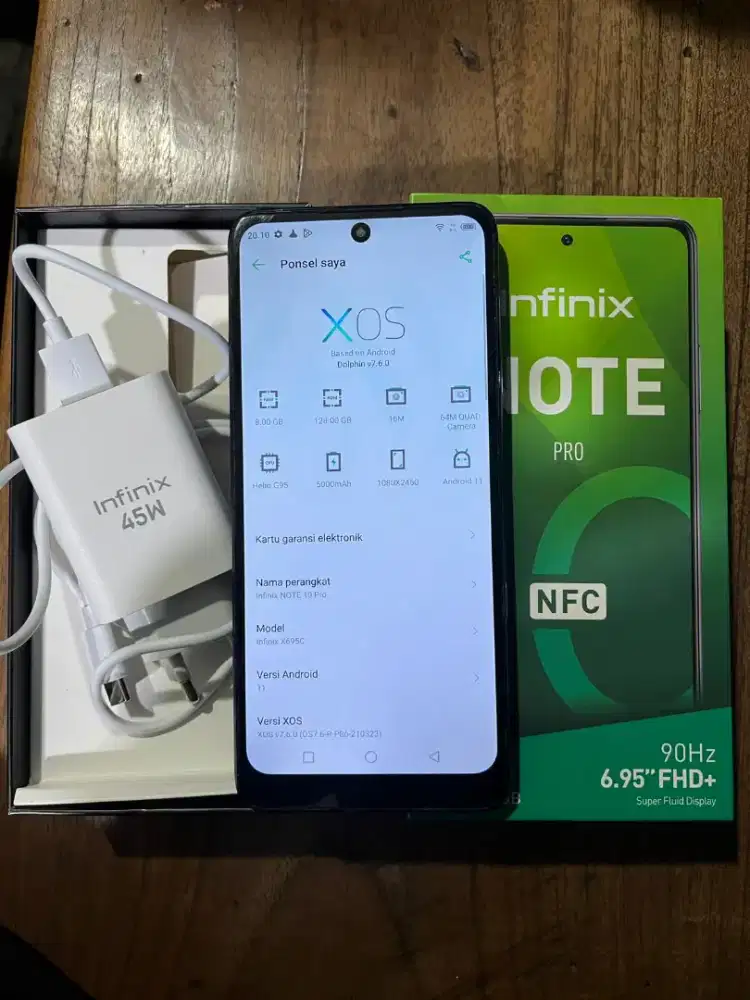 Infinix note 10 pro 8/128 fullset