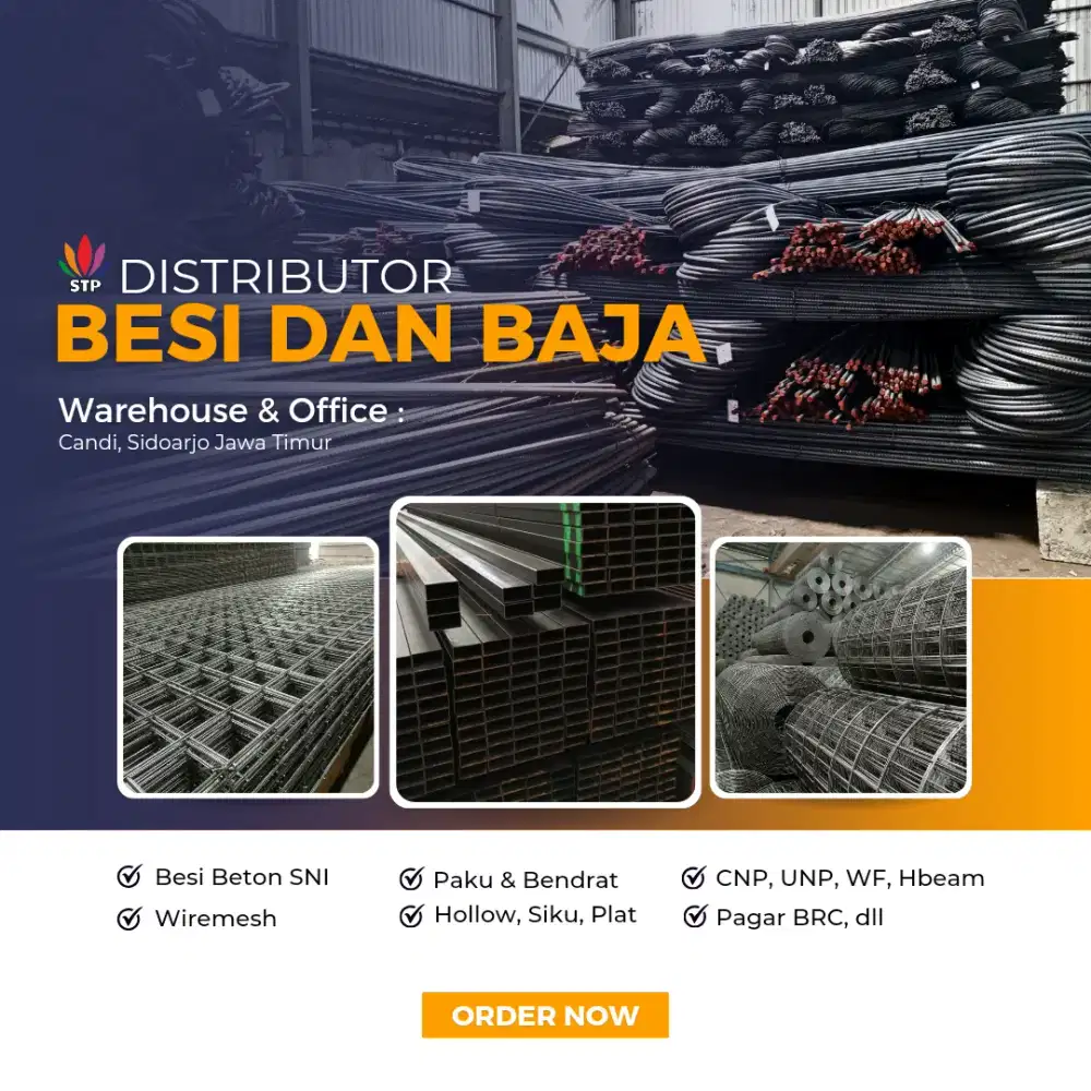 Wiremesh Roll dan Lembaran, Besi Beton SNI, Cnp, Unp, Bendrat, Bondek