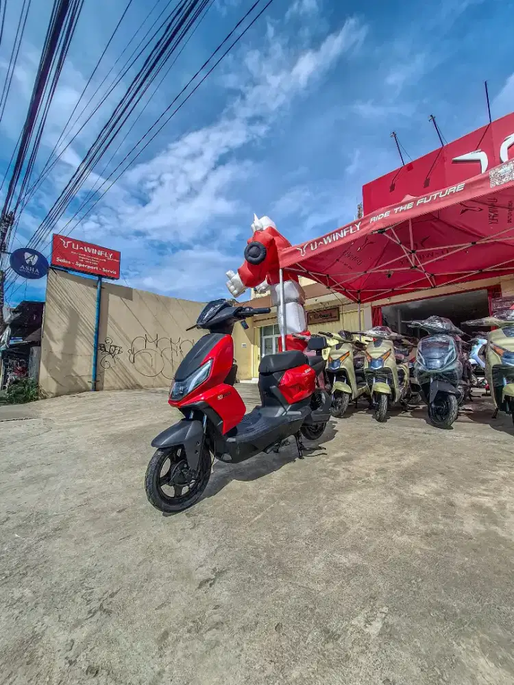 Sepeda Listrik Uwinfly baru D66A Merah gagah buat cowo cewe cocok