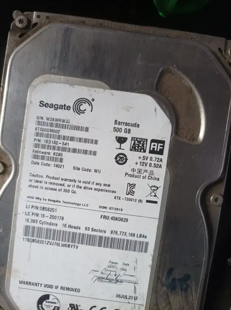 Hardisk bekas warnet