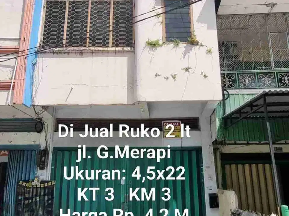 Di Jual Ruko 2 lt, di Tengah kota, Jl. G.Merapi, Mks