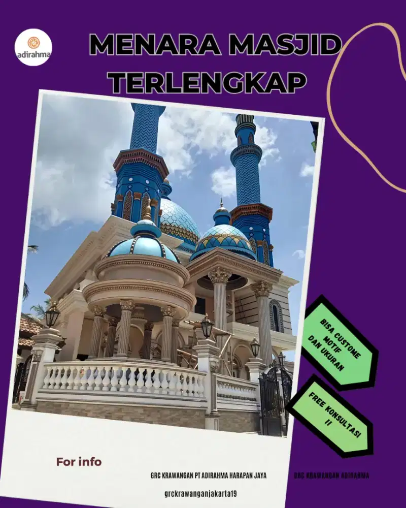 Menara GRC Masjid Tinggi dan Kokoh