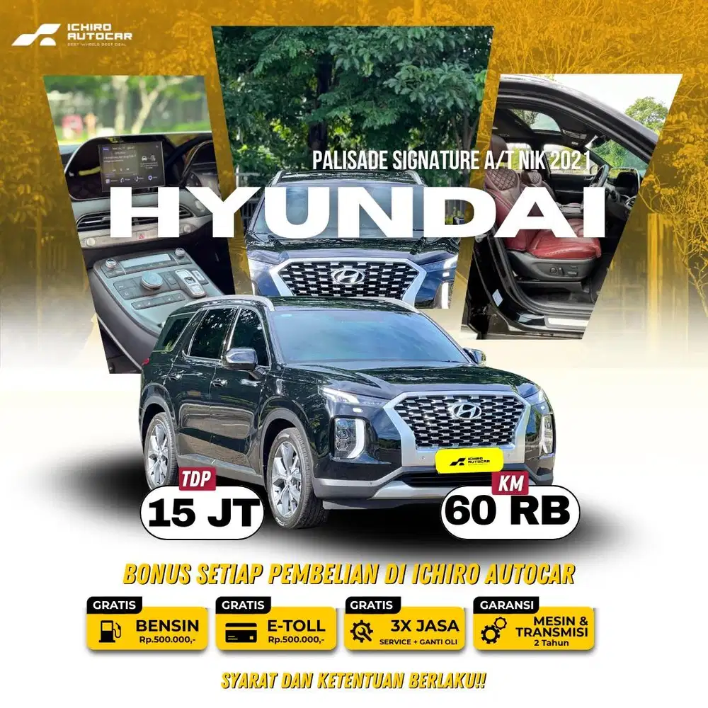 PALISADE SIGNTATURE 2WD BURGUNDY KM 46RB PAJAK 12.26 PLAT GENAP