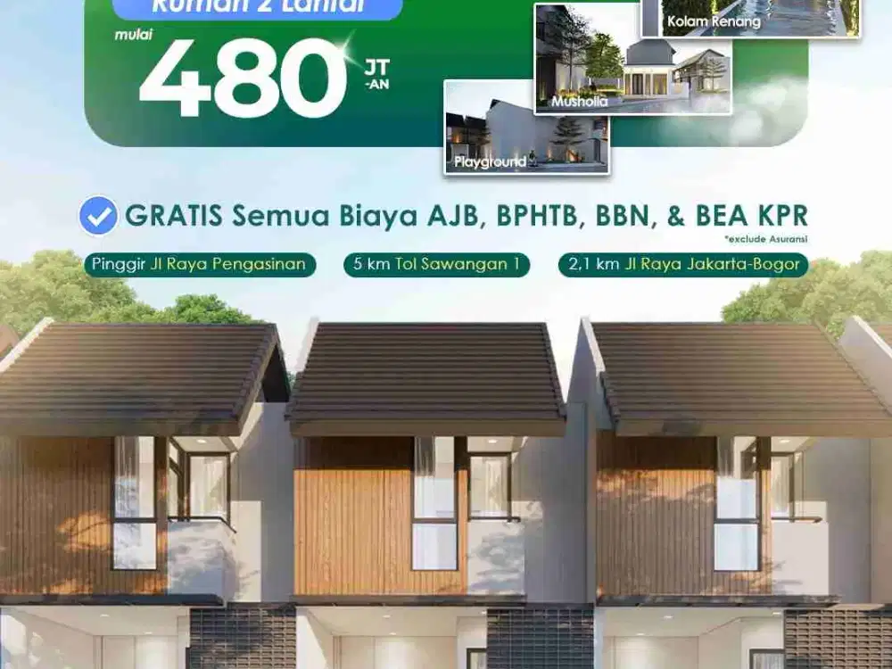 Rumah 2 lantai harga 1 lantai lokasi strategis