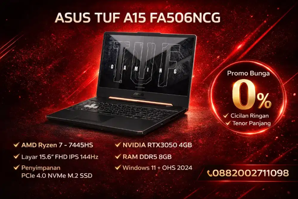 Kredit laptop ASUS TUF A15 GAMING tanpa kartu kredit bisa banget