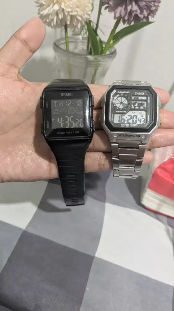 Jam tangan cowok skmei dan casio