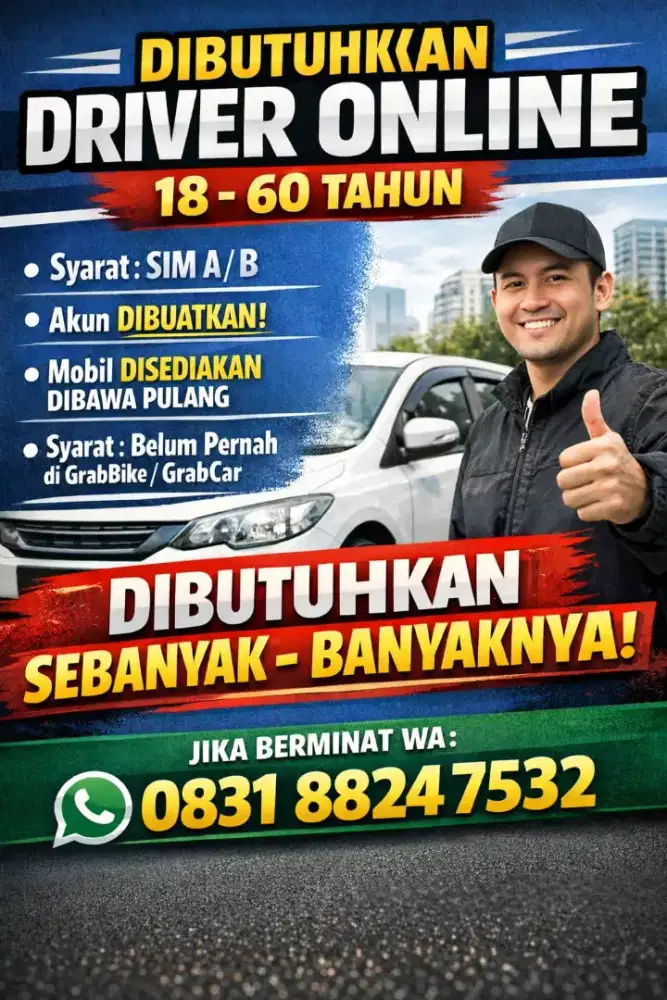 DIBUTUHKAN SEGERA Driver online (GRAB)