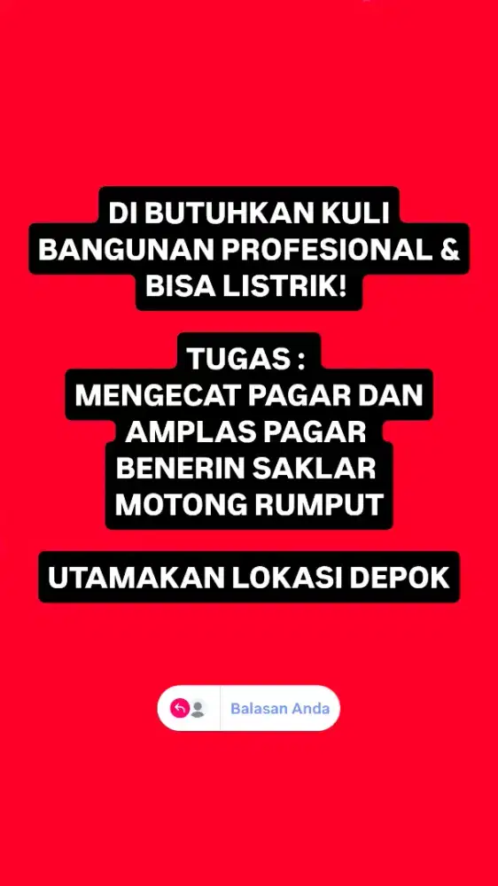 LOKER KULI BANGUNAN PROFESIONAL
