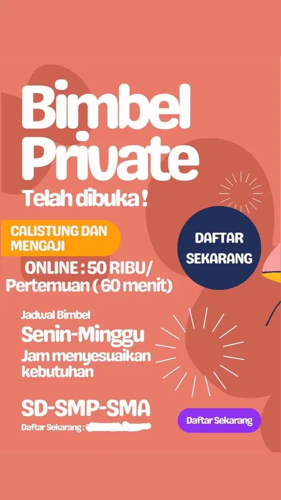 BIMBEL PRIVATE ONLINE calistung & mengaji