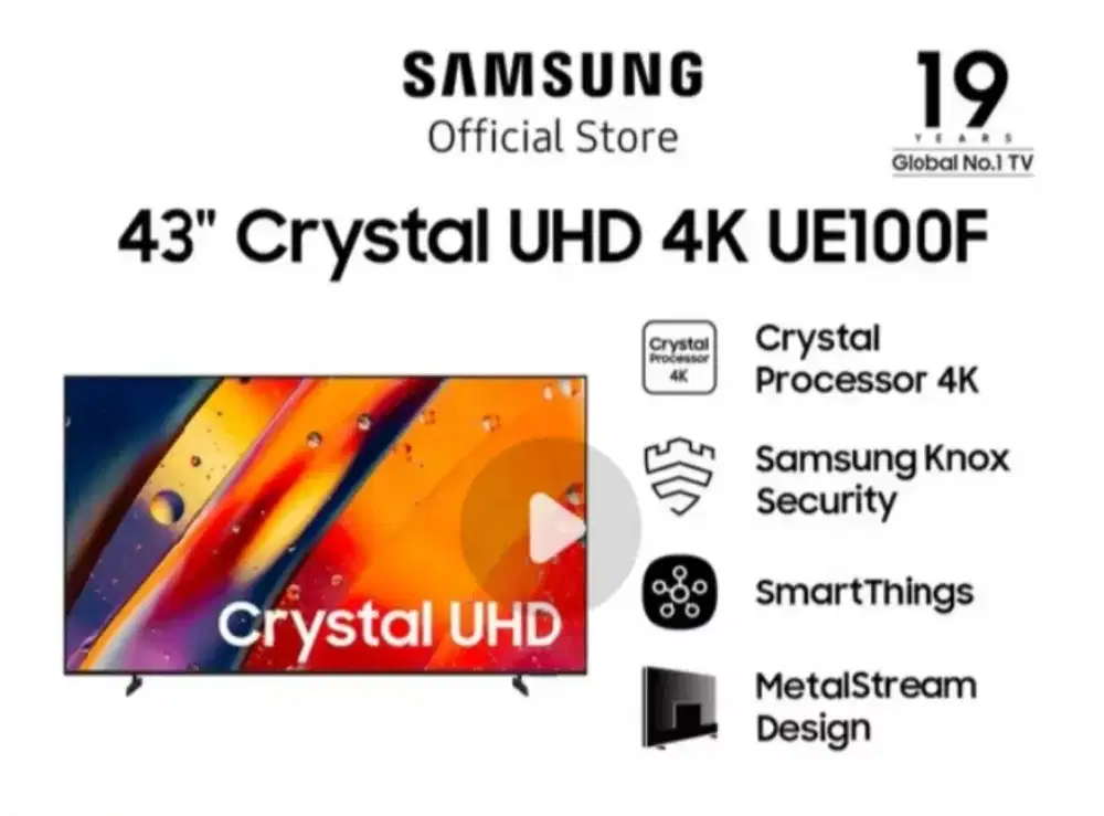 Samsung 43 Smart TV 4K UHD Netflix YouTube Digital garansi resmi BARU