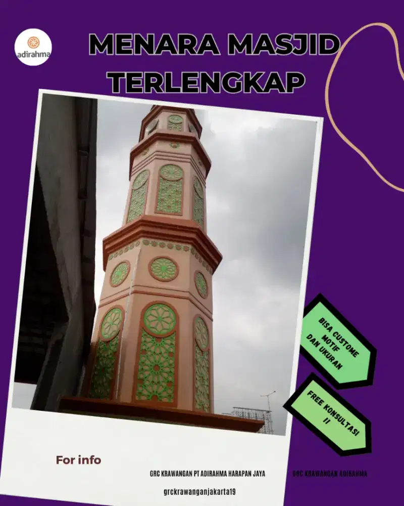 Harga Menara GRC Masjid Terbaru