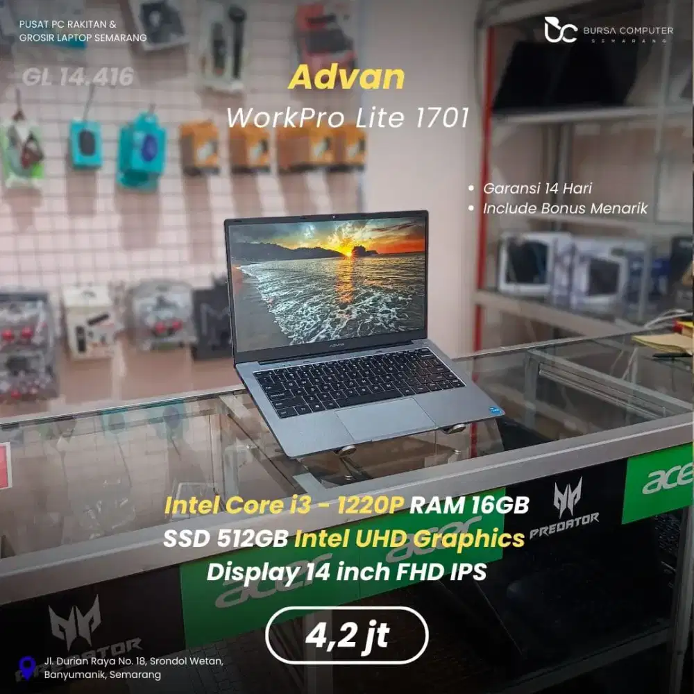 ADVAN Workpro Lite 1701 | Core i3 1220P 16GB 512GB