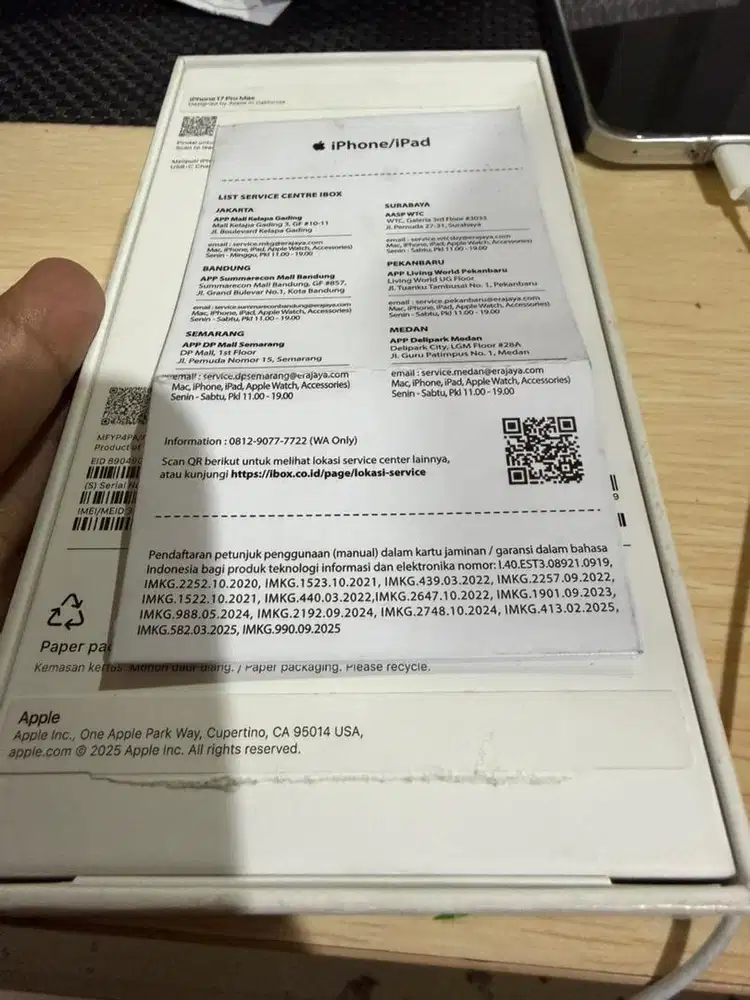 Iphone 17 pro max 256 deep blue baru beli ibox