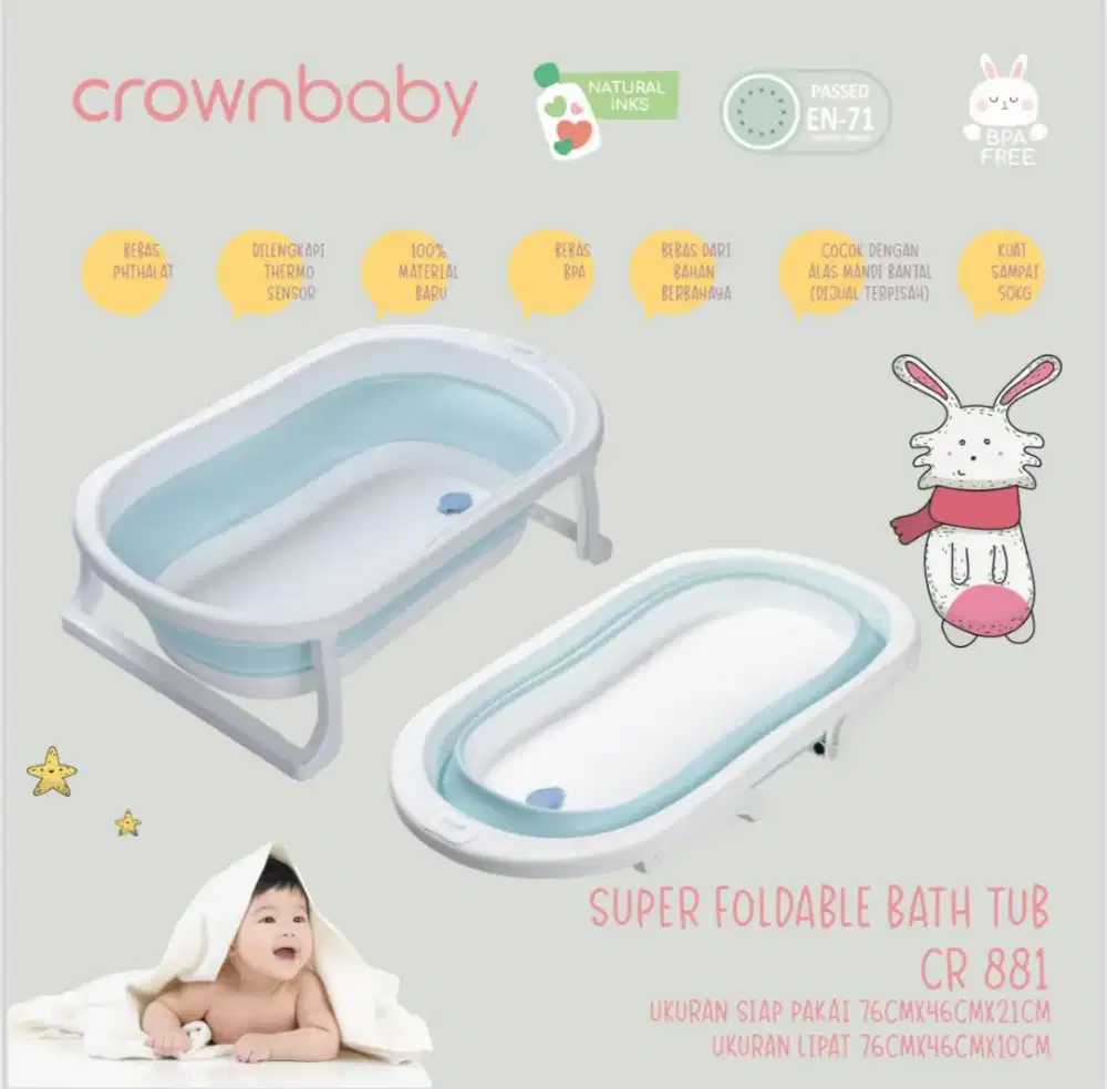 Bak mandi lipat Crown baby