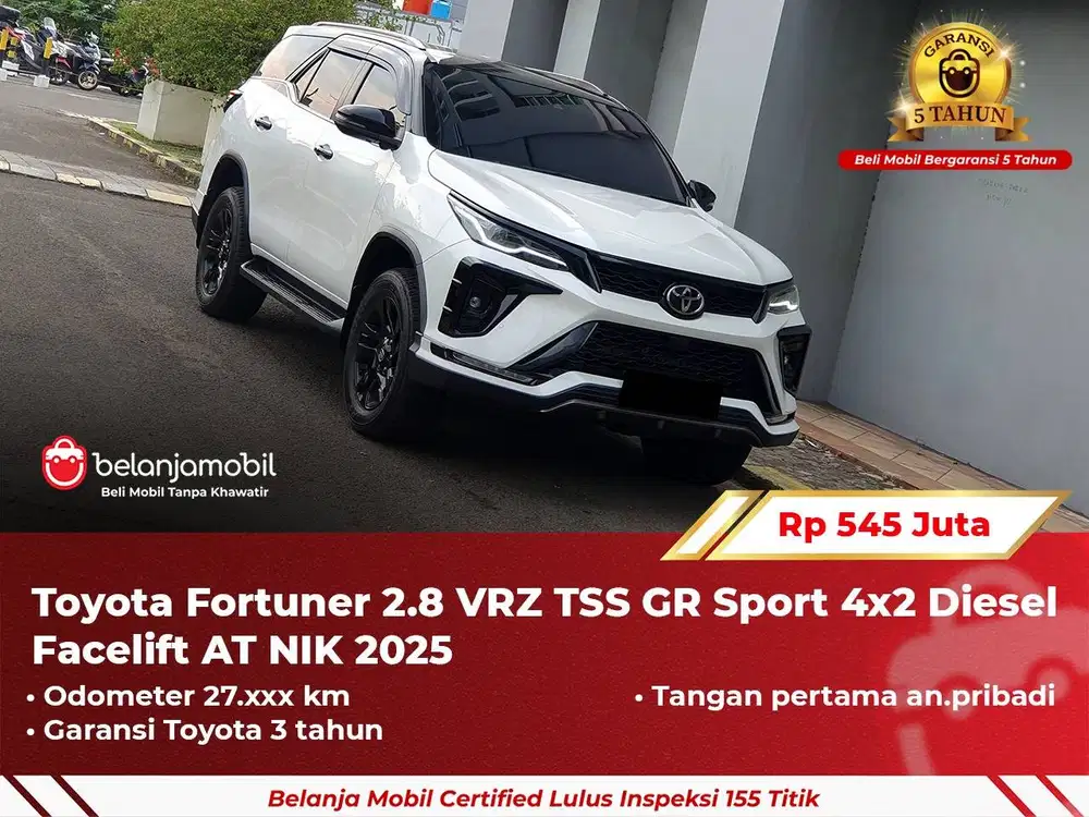 [ GARANSI 5TH ] Toyota Fortuner 2.8 VRZ TSS GR Sport 4x2 2025/2024