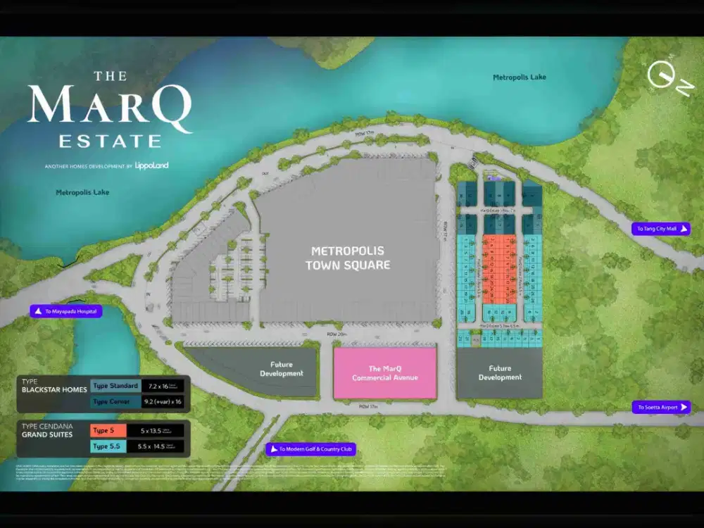 Rumah View Danau di Modernland Tipe Blackstar MarQ Estate by LippoLand