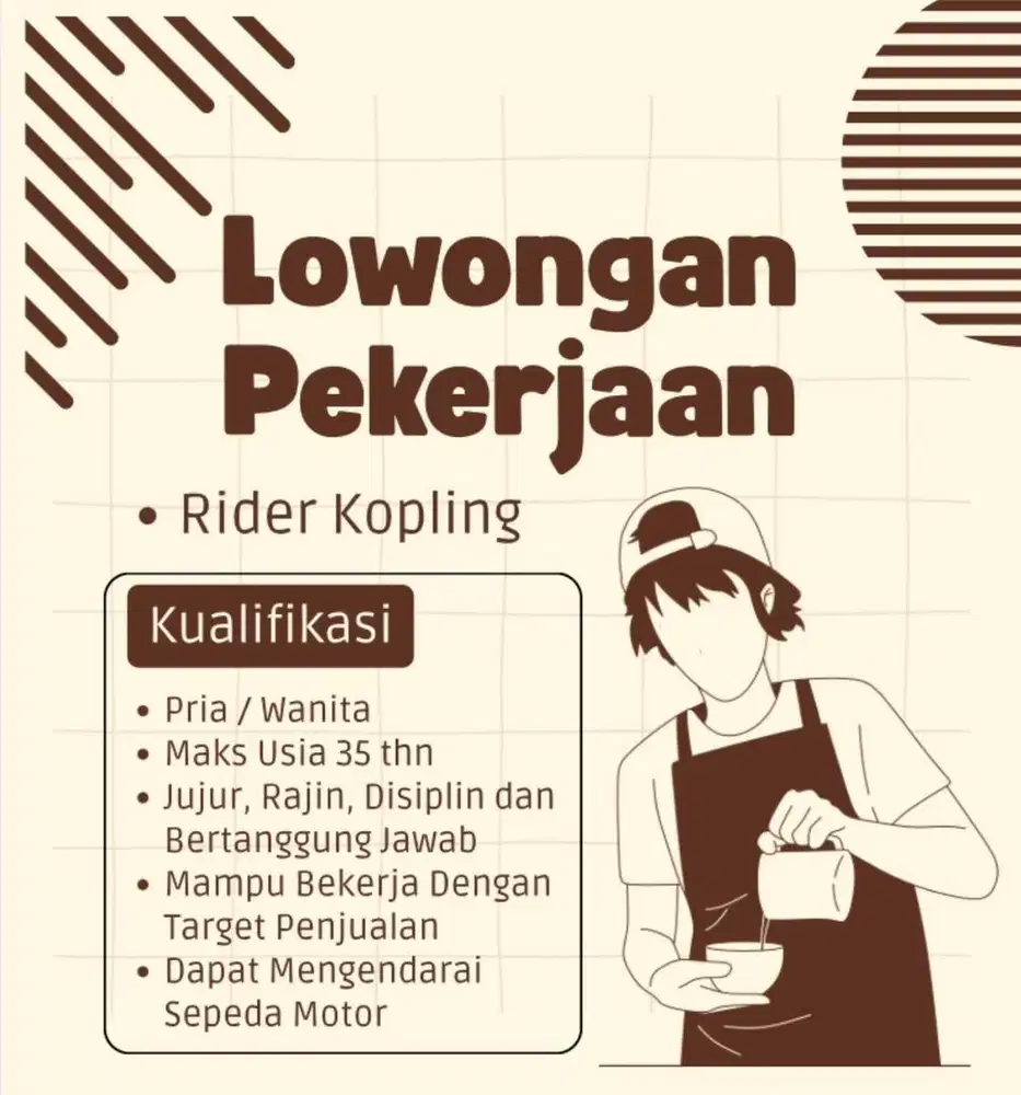 Lowongan kerja rider kopi keliling
