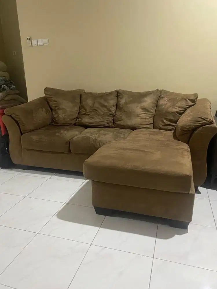 SOFA L ASHLEY INFORMA MURAH COKLAT