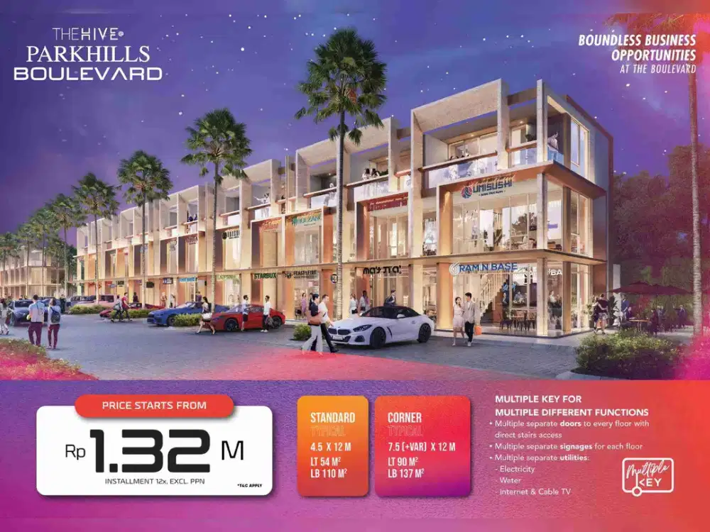 Ruko 3 Lantai Park Serpong The Hive Parkhills Boulevard by Lippo Group