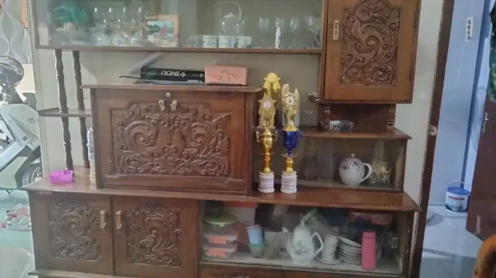 Bufet kayu jati asli