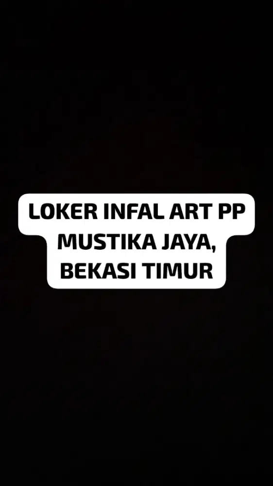 LOKER ART INFAL PP - BEKASI