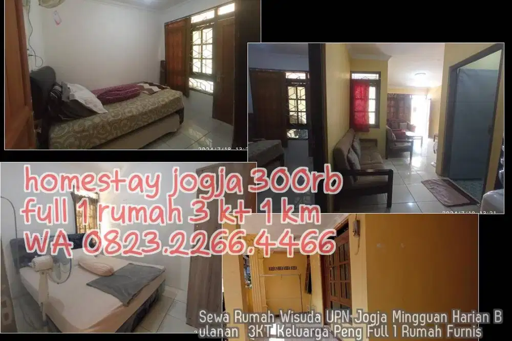 Sewa Rumah Wisuda UPN Jogja Mingguan Harian Bulanan  3KT Keluarga Peng
