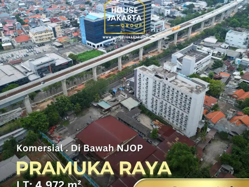 Tanah Komersial Harga NJOP Pramuka Raya Jakarta Pusat Ijin Bangun 21 Lantai . Termurah