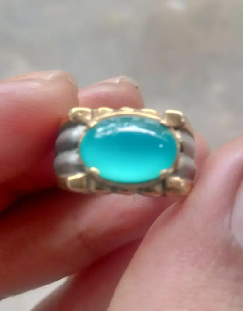 Cincin bacan kristal ring perak
