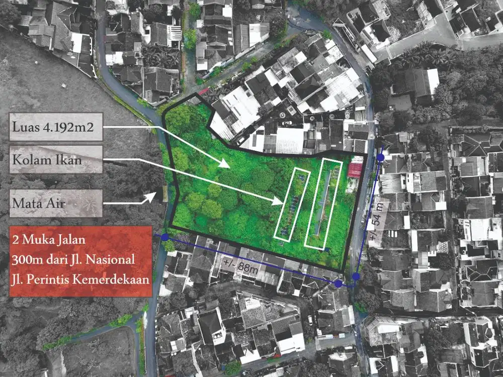 DIJUAL, 4000m2 Tanah, 300m dr jalan nasional Semarang (Pudak Payung)