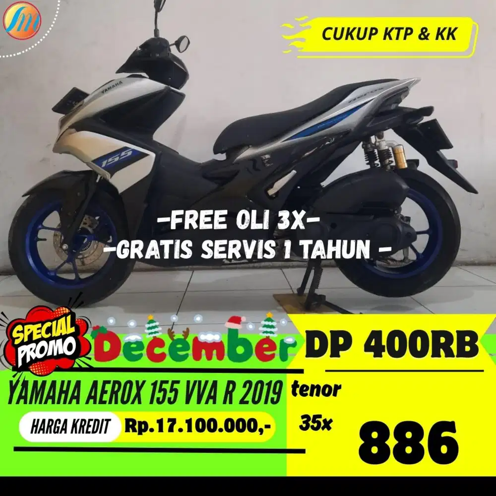 DP 400RIBU YAMAHA AEROX 155VVA R 2019 ANGSURAN RINGAN PAJAK PANJANG