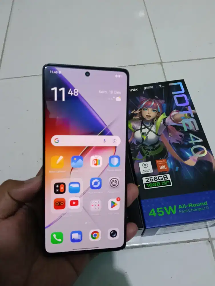 Infinik note 40 4g ram 8/256gb fullset ori