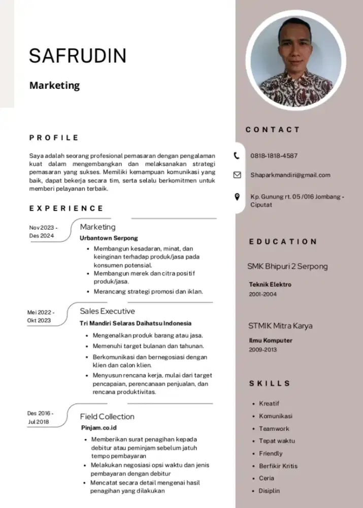 Pencri kerja to (BPK , Ibu Owner  yang terhormat)