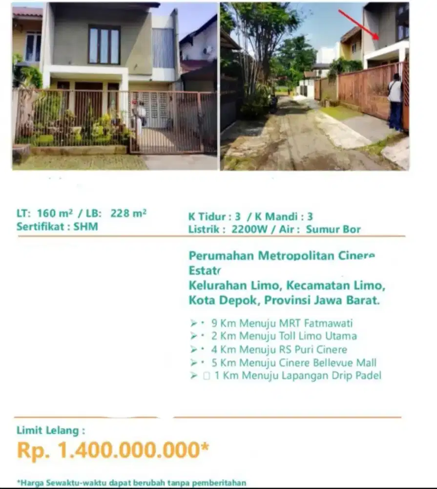 Rumah Perum Metropolitan Cinere Estate