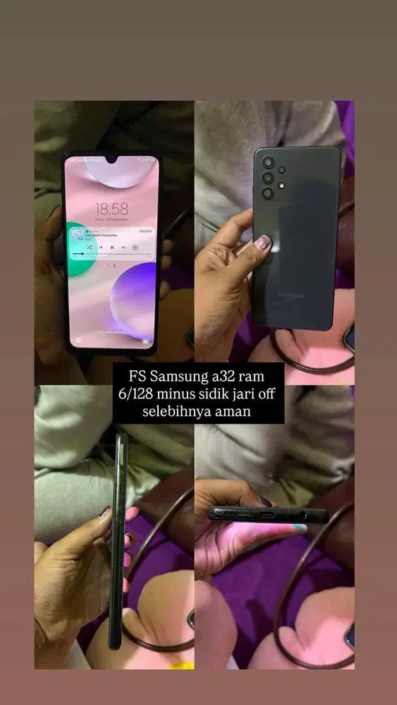 For sale samsung a32 ram 6/128 minus sidik jari off selebihnya aman