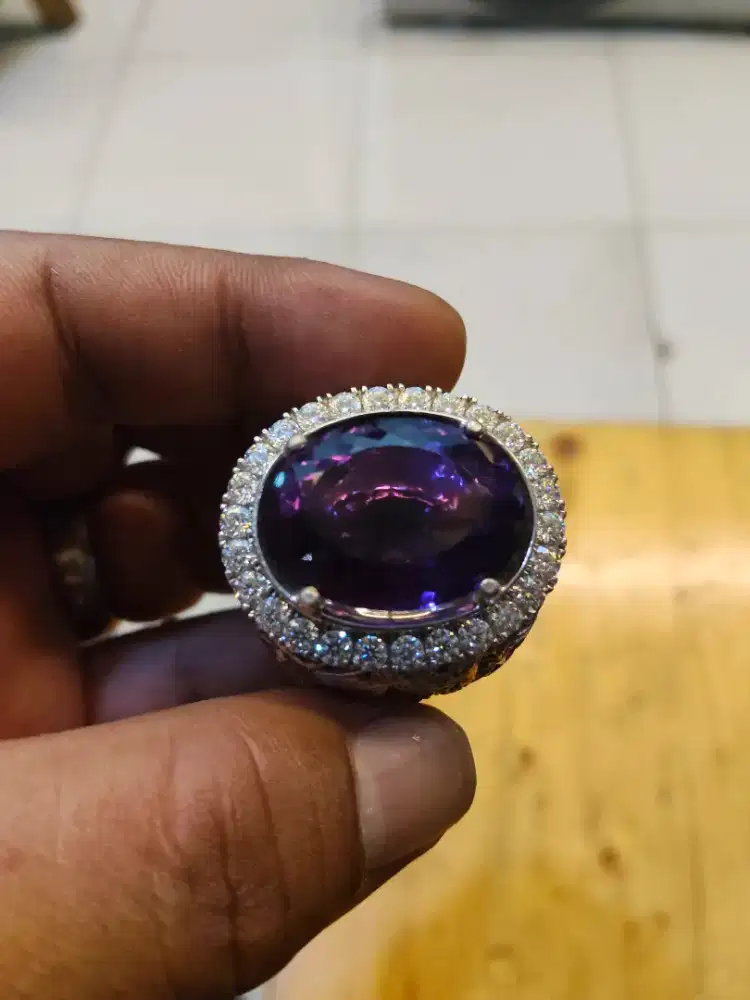 Permata Kecubung Ring Perak Naga 9'25 %