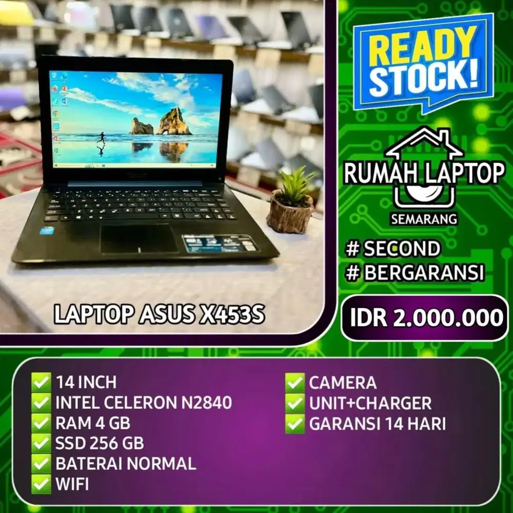 Laptop Asus X453S (second). Intel Celeron N2840. RAM 4 GB. SSD 256 GB