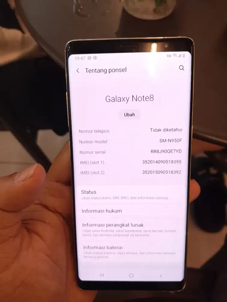 Samsung note 8 apa adanya