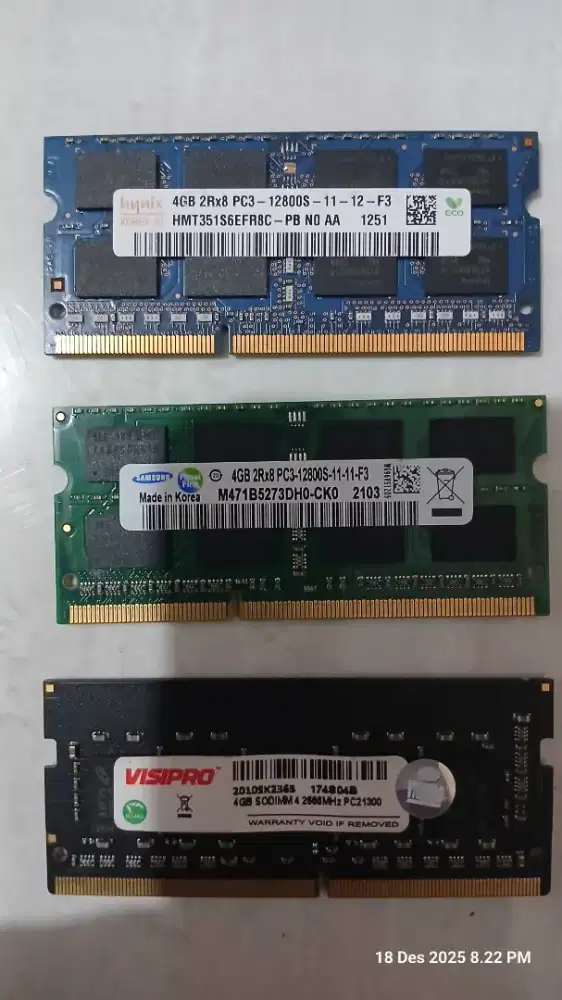 RAM SODIMM 4GB DDR 3 dan 4