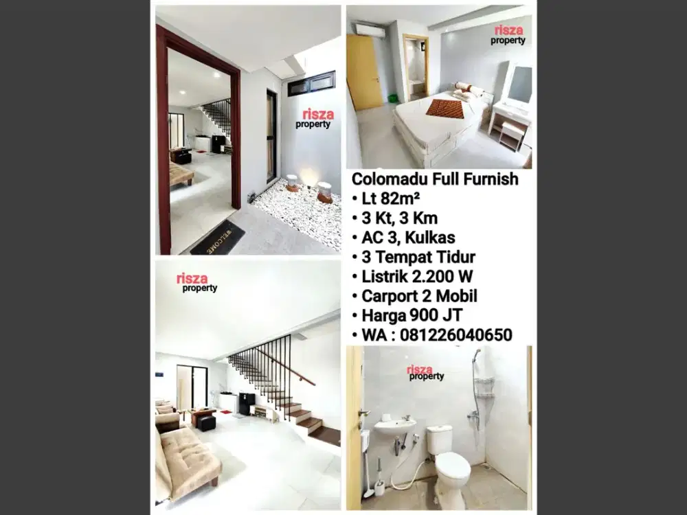 Jual Rumah Full Furnish Perum Cluster Satpam 24 Jam Colomadu, Carport 2 Mobil