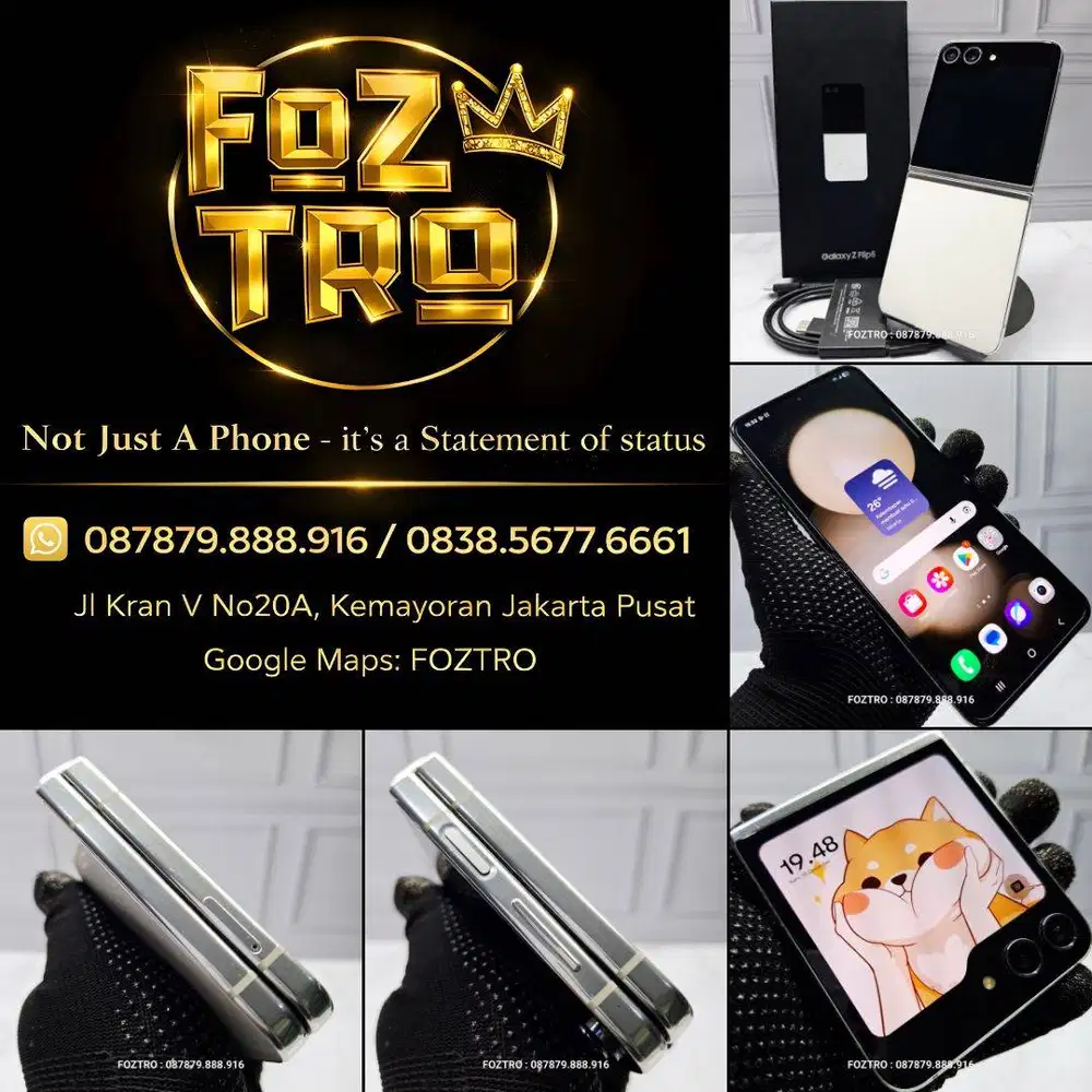 Samsung Galaxy Z Flip 5 8/256GB White Fullset Resmi SEIN No Minus