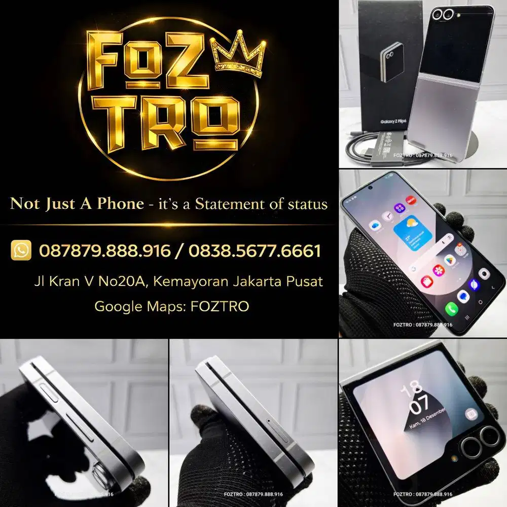 Samsung Galaxy Z Flip 6 12/256GB Silver Fullset Resmi SEIN No Minus