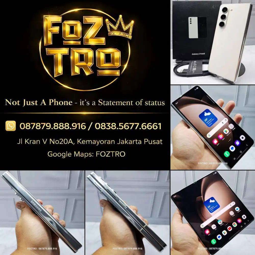 Samsung Galaxy Z Fold 5 12/256GB Cream Fullset Resmi No Minus