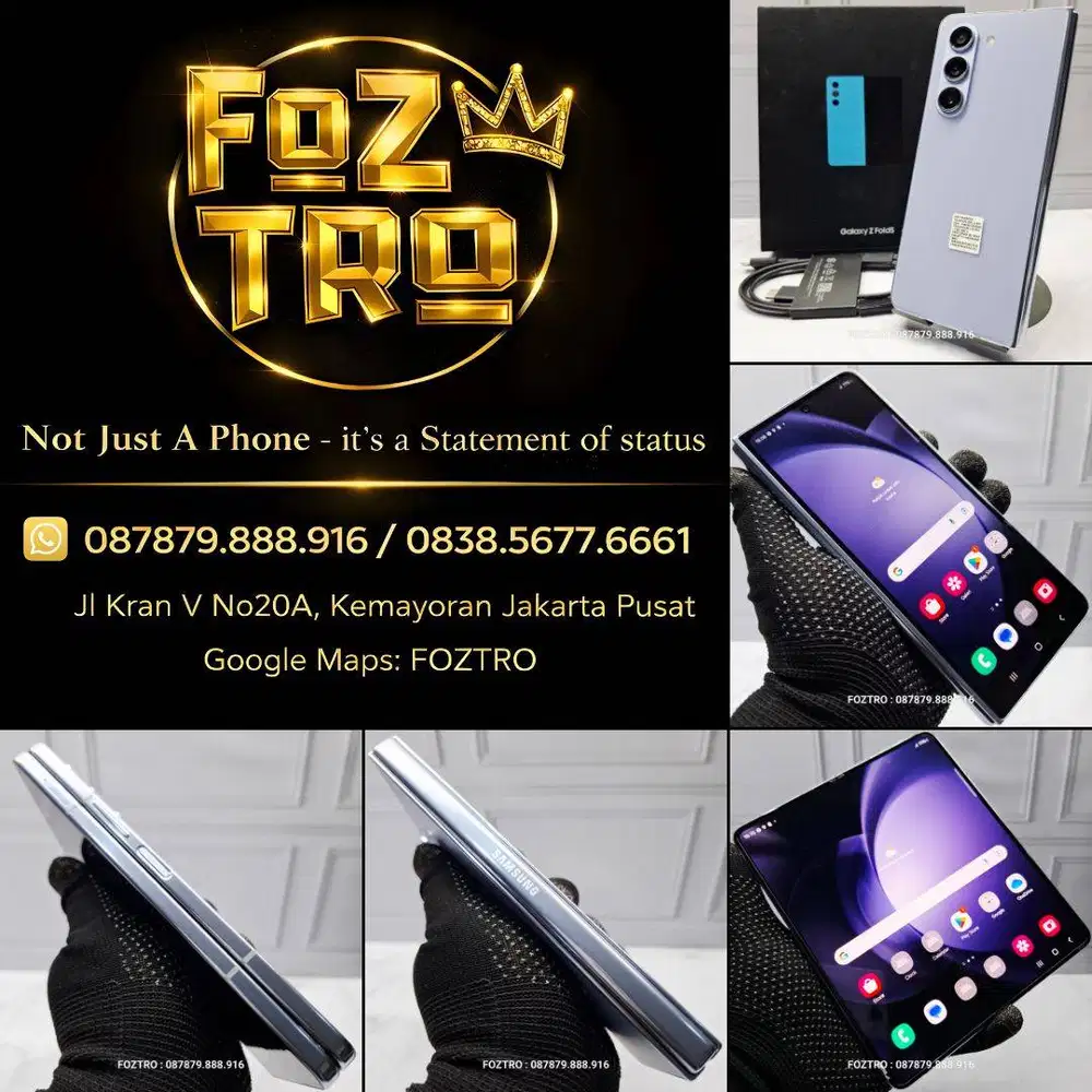 Samsung Galaxy Z Fold 5 12/512GB Ice Blue Fullset Resmi SEIN No Minus