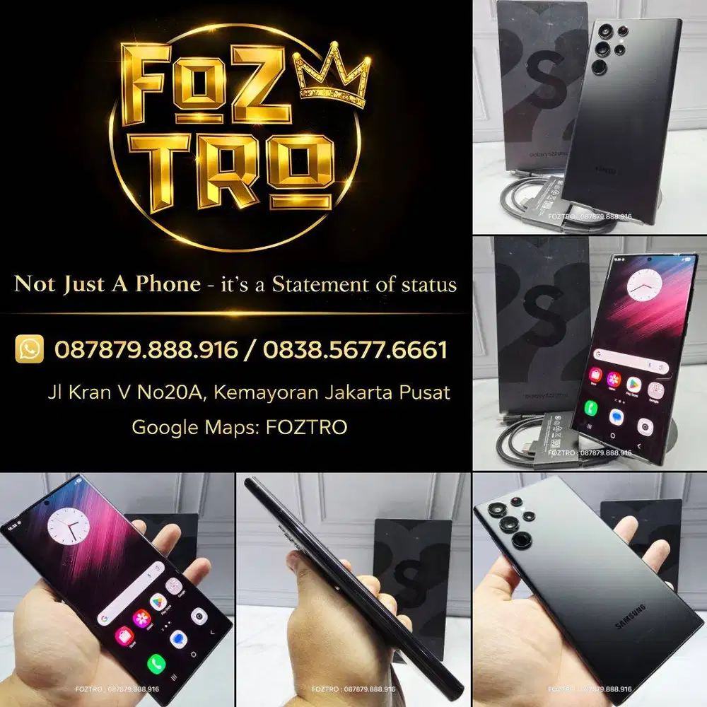 Samsung Galaxy S22 Ultra 12/256GB Black Fullset Resmi SEIN No Minus