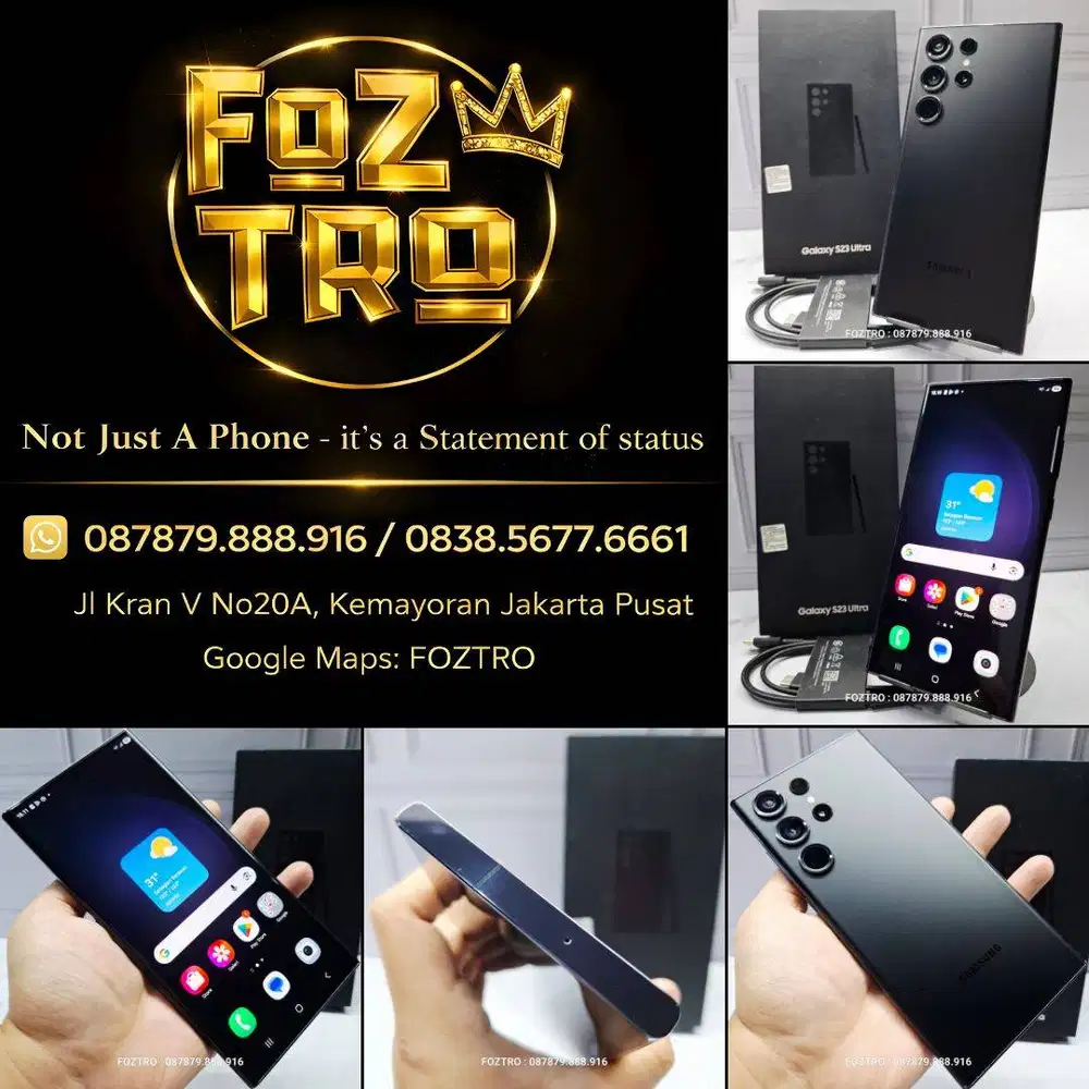 Samsung Galaxy S23 Ultra 12/256GB Black Fullset Resmi SEIN No Minus