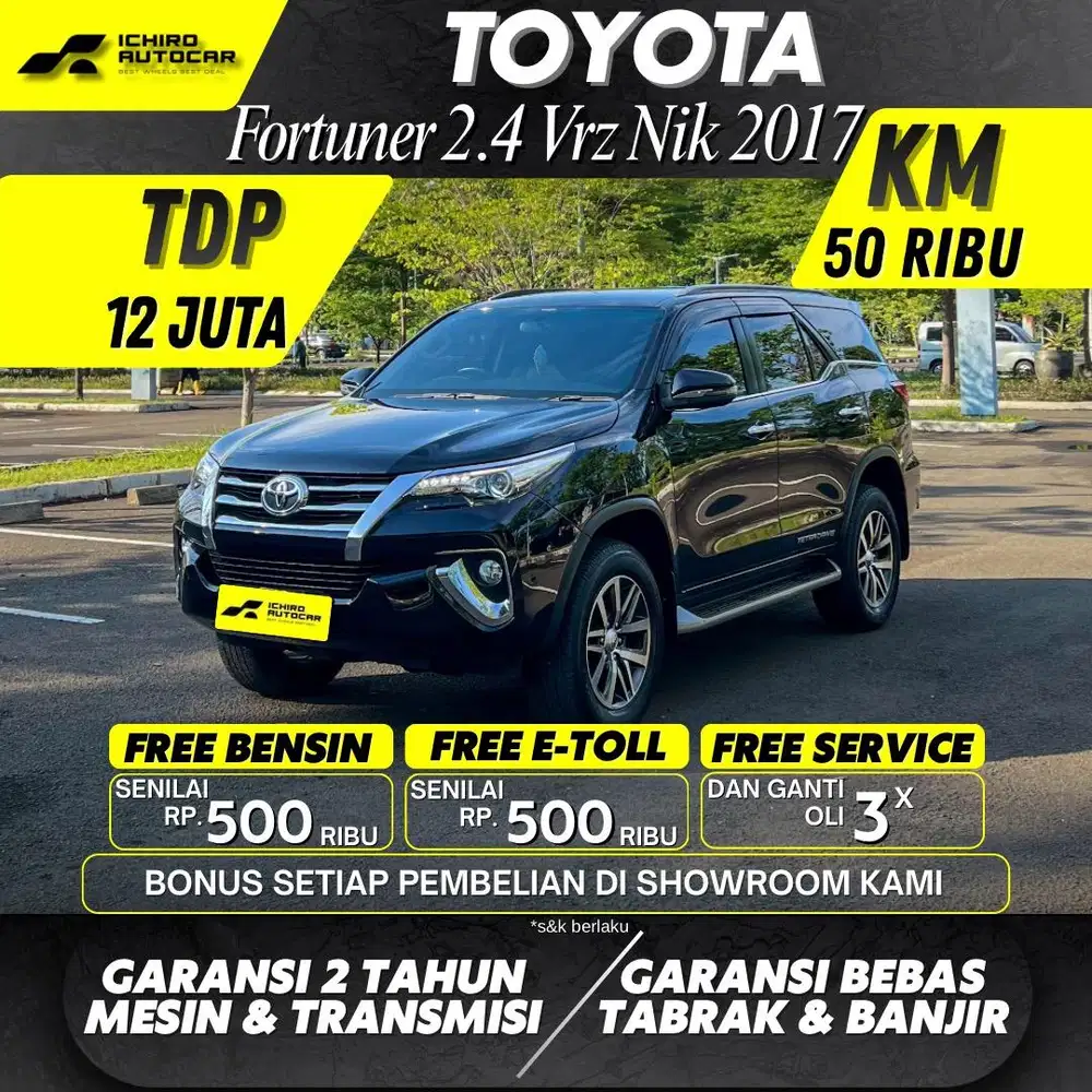 TOYOTA FORTUNER VRZ 2.4 DIESEL KM 50RB PAJAK 08.26  PLAT GANJIL
