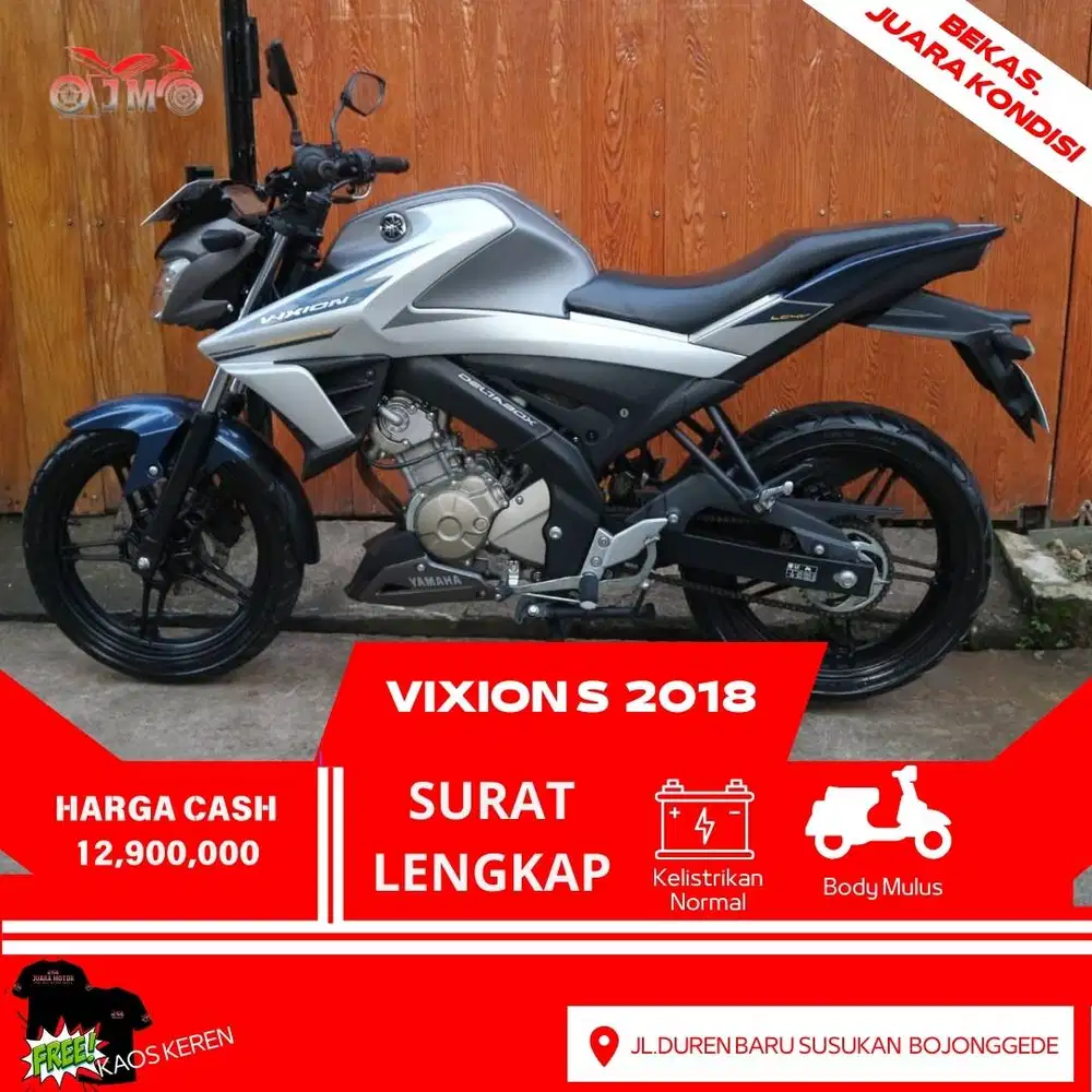 VIXION S 2018 MOTOR BEKAS RASA BARU FULL ORI KM RENDAH KUNCI MASIH 2