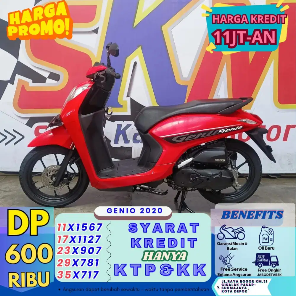 ( genio 2020 DP:600  angsuran 23ribu/hari cash credit