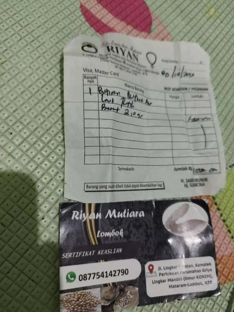 Butiran Mutiara putih lombok